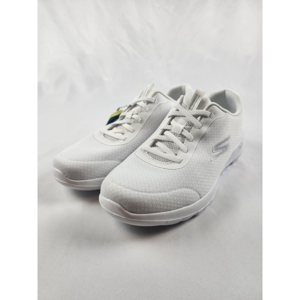 Skechers Women's 10 GOwalk Joy White Walking Sneakers Air Cooled Goga Mat Mesh